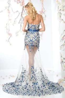 Cinderella Divine - S5240 Strapless Beaded Lace Sheer Trumpet Dress Formal Gowns 9 Cinderella Divine - S5240 Strapless Beaded Lace Sheer Trumpet Dress Formal Gowns