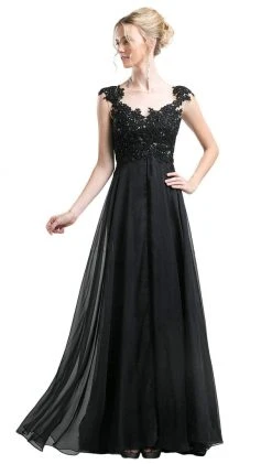 Formal Gowns Cinderella Divine - Sequined Floral Lace A-line Dress