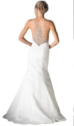 Cinderella Divine - Sheer Embellished Mermaid Evening Gown Formal Gowns