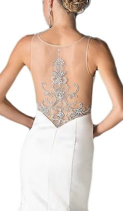 Cinderella Divine - Sheer Embellished Mermaid Evening Gown Formal Gowns