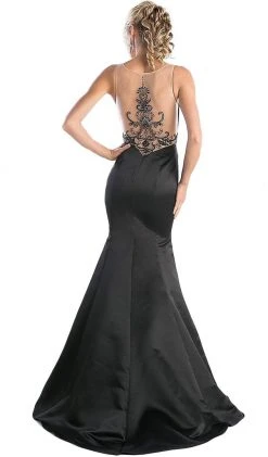 Cinderella Divine - Sheer Embellished Mermaid Evening Gown Formal Gowns