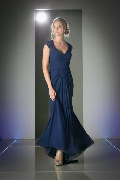 Cinderella Divine - Sheer Embellished V-neck Sheath Dress Formal Gowns 18 Cinderella Divine - Sheer Embellished V-neck Sheath Dress Formal Gowns