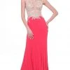 Cinderella Divine - Sheer Fitted Sleeveless Evening Dress