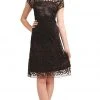 Cinderella Divine - Short Sleeve Illusion Bateau Sheath Dress