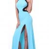 Cinderella Divine - Sleeveless Embellished Halter Jersey Sheath Dress 2 Cinderella Divine - Sleeveless Embellished Halter Jersey Sheath Dress