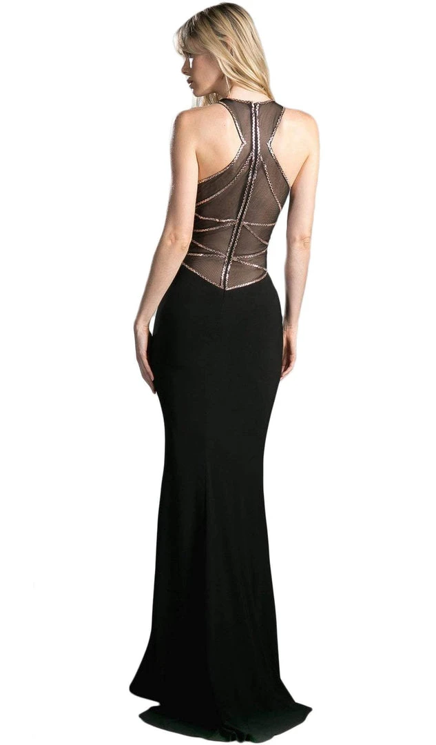 Formal Gowns Cinderella Divine - Sleeveless Illusion Beaded Sheath Evening Gown 4 Formal Gowns Cinderella Divine - Sleeveless Illusion Beaded Sheath Evening Gown