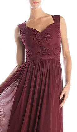 Formal Gowns Cinderella Divine - Sleeveless Twisted Front Bodice Chiffon Long Formal Dress