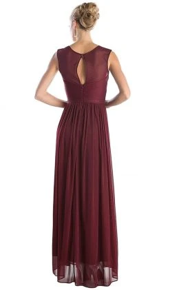 Formal Gowns Cinderella Divine - Sleeveless Twisted Front Bodice Chiffon Long Formal Dress