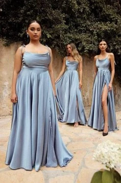 Cinderella Divine - Spaghetti Strap Sleek A-Line Gown BD104