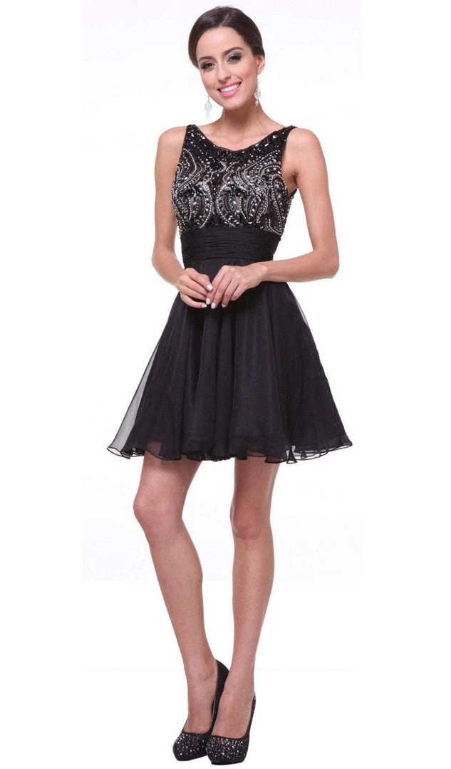 Cinderella Divine - Stone Embellished Bateau Neck Cocktail Dress 4 Cinderella Divine - Stone Embellished Bateau Neck Cocktail Dress
