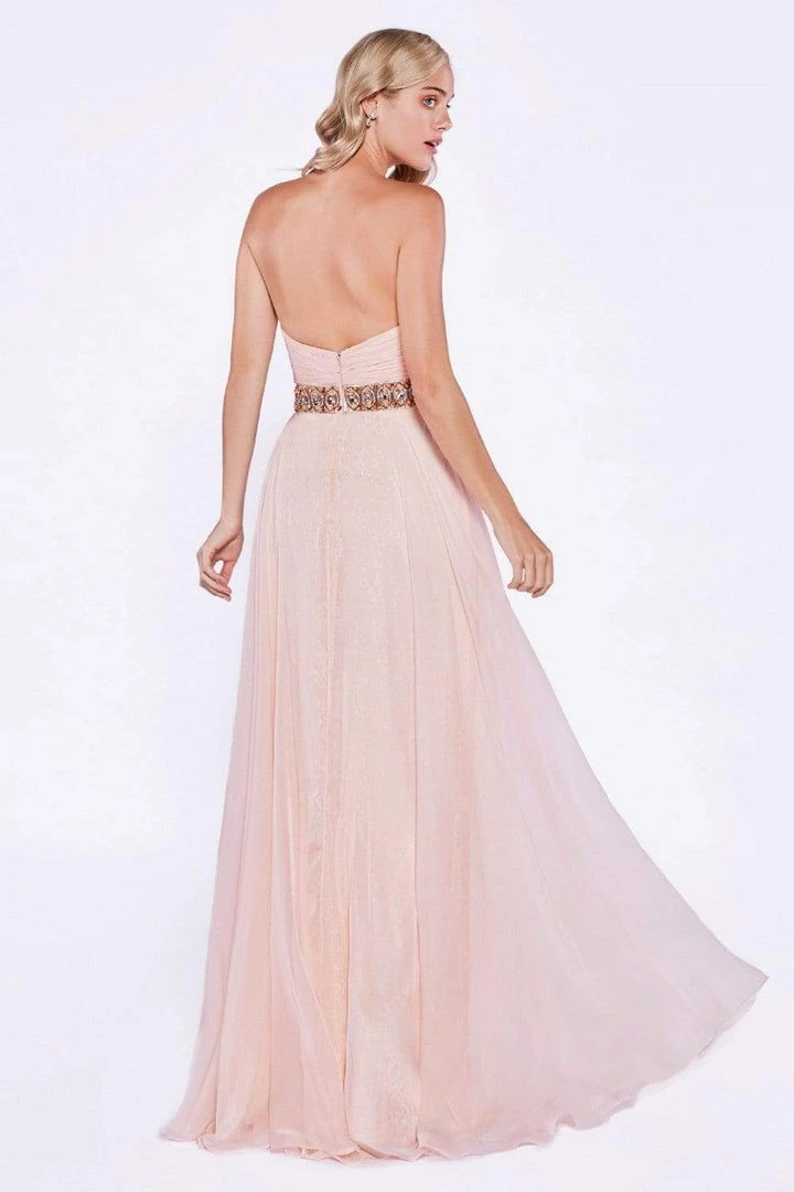 Formal Gowns Cinderella Divine - Strapless Bejeweled Chiffon A-line Gown 5 Formal Gowns Cinderella Divine - Strapless Bejeweled Chiffon A-line Gown
