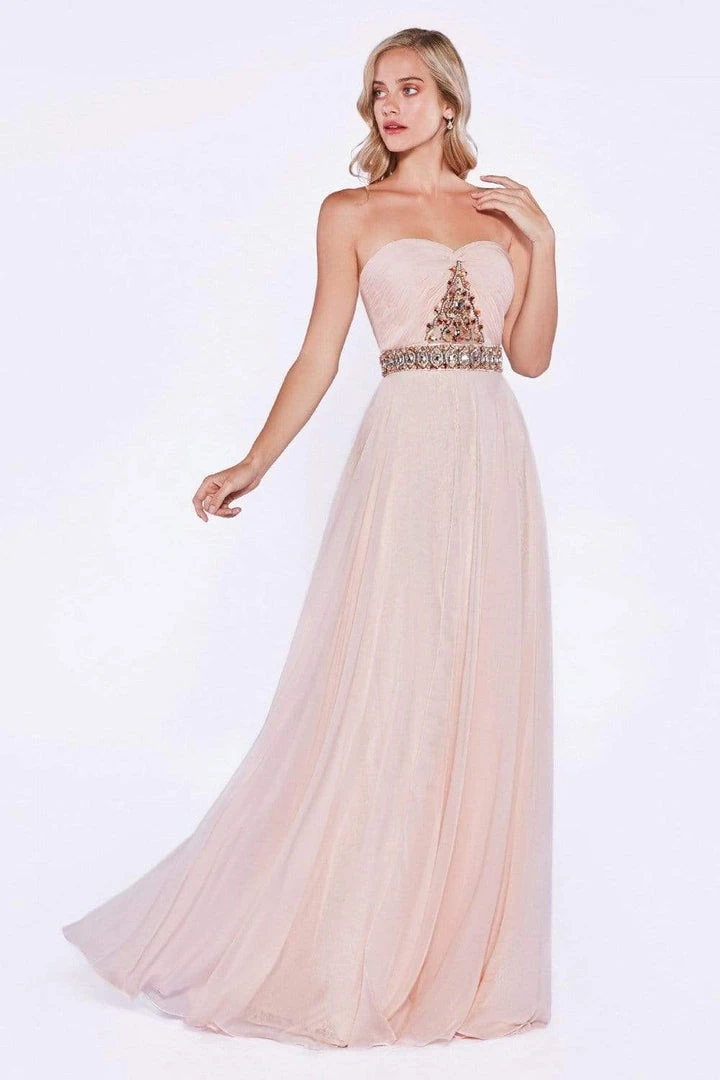 Formal Gowns Cinderella Divine - Strapless Bejeweled Chiffon A-line Gown 4 Formal Gowns Cinderella Divine - Strapless Bejeweled Chiffon A-line Gown