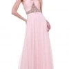 Formal Gowns Cinderella Divine - Strapless Bejeweled Chiffon A-line Gown