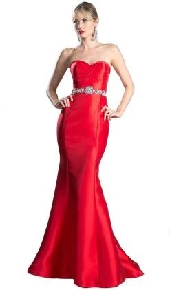 Formal Gowns Cinderella Divine - Strapless Fitted Embellished Mermaid Evening Dress