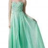 Cinderella Divine - Strapless Floral Applique Sweetheart A-line Dress Formal Gowns