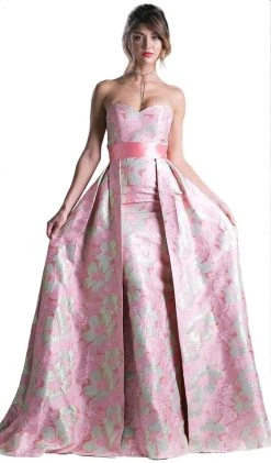 Cinderella Divine - Strapless Floral Evening Gown