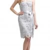 Cinderella Divine - Strapless Satin Sashed Lace Sheath Dress