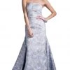 Formal Gowns Cinderella Divine - Strapless Straight Neck Floral Print Evening Gown 1 Formal Gowns Cinderella Divine - Strapless Straight Neck Floral Print Evening Gown
