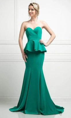 Cinderella Divine - Strapless Sweetheart Peplum Trumpet Dress