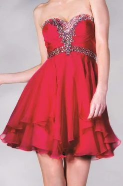 Cinderella Divine - Strapless Sweetheart Tiered Hem A-Line Cocktail Dress Cocktail Dresses 18 Cinderella Divine - Strapless Sweetheart Tiered Hem A-Line Cocktail Dress Cocktail Dresses