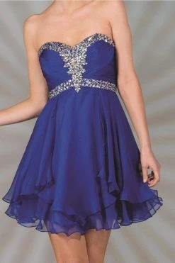 Cinderella Divine - Strapless Sweetheart Tiered Hem A-Line Cocktail Dress Cocktail Dresses 19 Cinderella Divine - Strapless Sweetheart Tiered Hem A-Line Cocktail Dress Cocktail Dresses