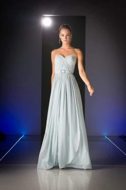 Cinderella Divine - Strapless Twined Front Chiffon Long Evening Gown Formal Gowns