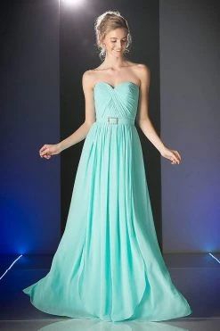 Cinderella Divine - Strapless Twined Front Chiffon Long Evening Gown Formal Gowns