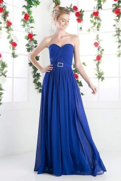 Cinderella Divine - Strapless Twined Front Chiffon Long Evening Gown Formal Gowns