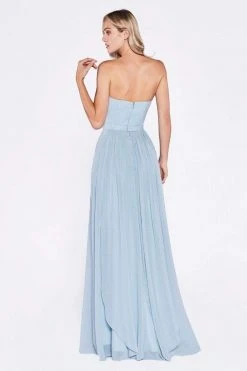 Cinderella Divine - Strapless Twined Front Chiffon Long Evening Gown Formal Gowns