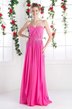 Cinderella Divine - Strapless Twined Front Chiffon Long Evening Gown Formal Gowns