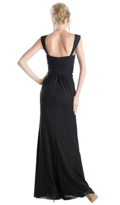 Cinderella Divine - Surplice Bodice Draping Sheath Dress Formal Gowns