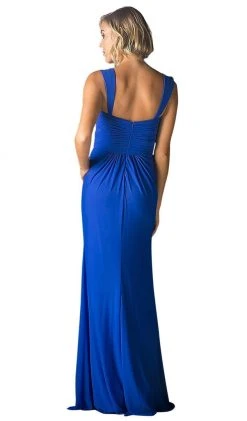 Cinderella Divine - Surplice Bodice Draping Sheath Dress Formal Gowns