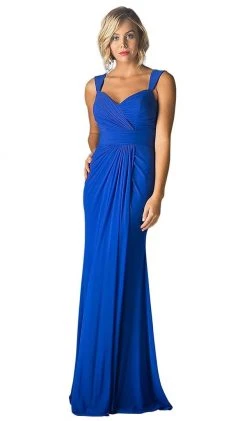 Cinderella Divine - Surplice Bodice Draping Sheath Dress Formal Gowns