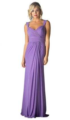 Cinderella Divine - Surplice Bodice Draping Sheath Dress Formal Gowns