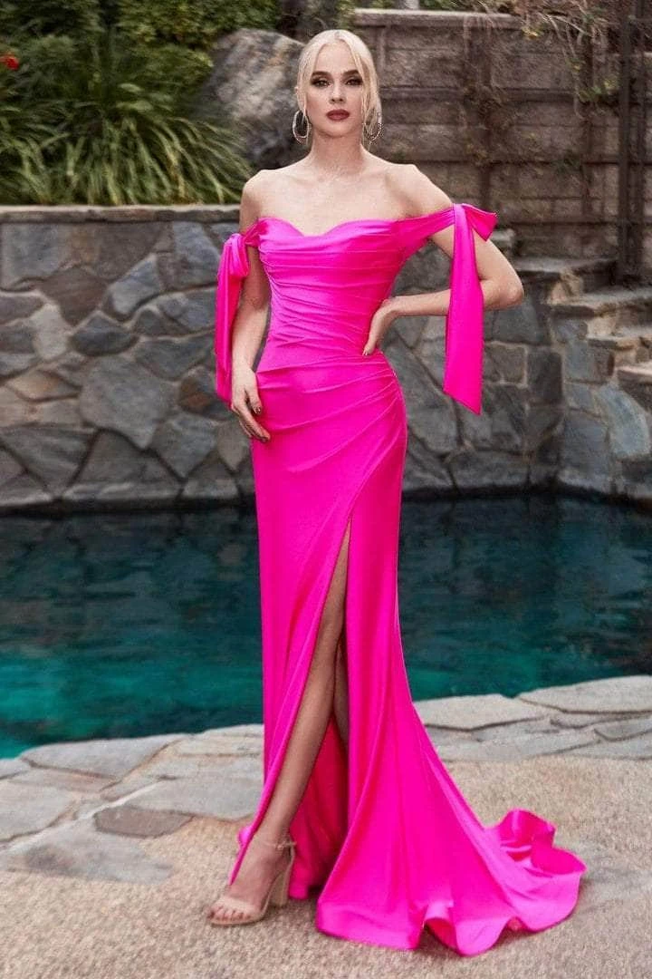 Cinderella Divine - Tie Off-Shoulder Evening Dress CD943 - 1 Pc Desert Rose In Size 6 Available Formal Gowns 9 Cinderella Divine - Tie Off-Shoulder Evening Dress CD943 - 1 Pc Desert Rose In Size 6 Available Formal Gowns