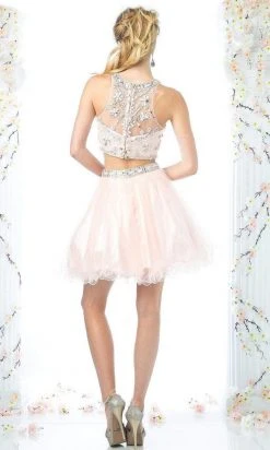 Cinderella Divine - Two-Piece Crystal Ornate Illusion A-Line Dress Cocktail Dresses 18 Cinderella Divine - Two-Piece Crystal Ornate Illusion A-Line Dress Cocktail Dresses