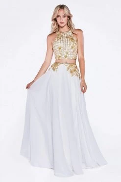 Cinderella Divine - Two Piece Floral Embroidered A-line Dress