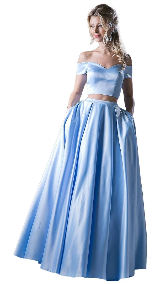 Cinderella Divine - Two Piece Off-Shoulder A-line Dress Formal Gowns 3 Cinderella Divine - Two Piece Off-Shoulder A-line Dress Formal Gowns