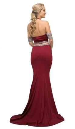 Cinderella Divine - UH551 Embellished Halter Trumpet Dress Formal Gowns