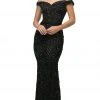 Formal Gowns Cinderella Divine - UK012 Off Shoulder Beaded Lace Ornate Sheath Gown 1 Formal Gowns Cinderella Divine - UK012 Off Shoulder Beaded Lace Ornate Sheath Gown