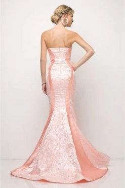 Formal Gowns Cinderella Divine - US001 Floral Strapless Mermaid Gown 9 Formal Gowns Cinderella Divine - US001 Floral Strapless Mermaid Gown