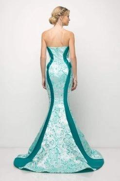 Formal Gowns Cinderella Divine - US001 Floral Strapless Mermaid Gown 7 Formal Gowns Cinderella Divine - US001 Floral Strapless Mermaid Gown
