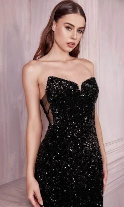 Cinderella Divine - V-Neck Embellished Prom Gown CH151 - 1 Pc Royal In Size M Available Formal Gowns