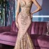 Cinderella Divine - V-Neck Glitter Lace Evening Gown J810 Formal Gowns 1 Cinderella Divine - V-Neck Glitter Lace Evening Gown J810 Formal Gowns