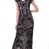 Cinderella Divine - 1937 V-neck Lace Overlay Sheath Evening Gown