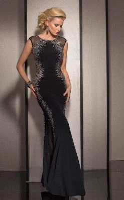 Formal Gowns Clarisse - 2627 Bedazzled Jewel Sheath Dress