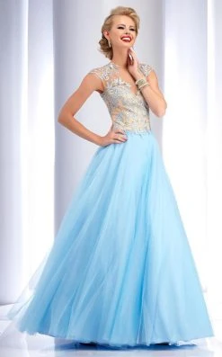 Formal Gowns Clarisse - 2701 Lace Illusion Jewel Ballgown