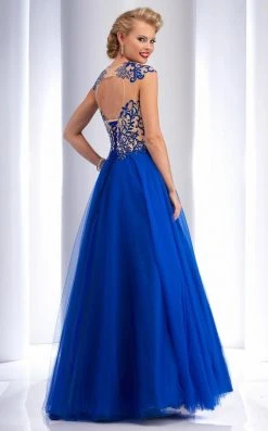Formal Gowns Clarisse - 2701 Lace Illusion Jewel Ballgown