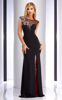 Formal Gowns Clarisse - 2756 Sheer Floral Detailed Evening Gown