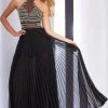 Formal Gowns Clarisse - 2761 Sheer Beaded Accordion A-line Dress 2 Formal Gowns Clarisse - 2761 Sheer Beaded Accordion A-line Dress